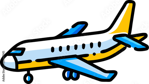 Cartoon airplane icon air travel flight journey transportation