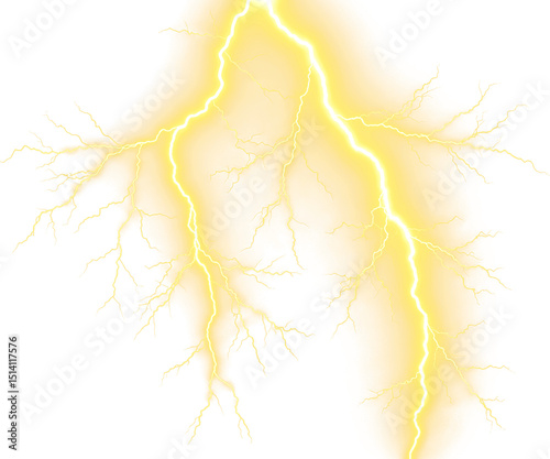 Bright Yellow Electric Lightning Bolt