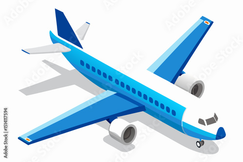 Isometric view of a modern passenger airplane