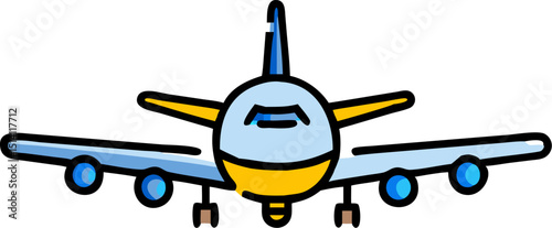 Cartoon airplane icon air travel flight journey transportation