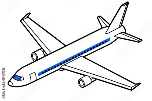 Simple line drawing of a passenger airplane
