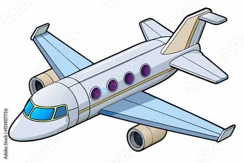Sleek private jet airplane air travel luxury flight