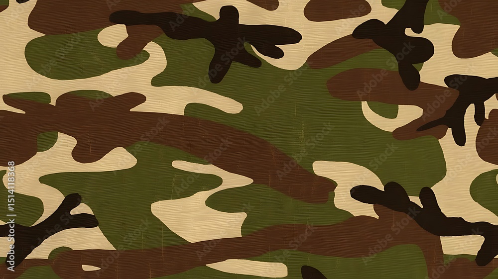 Fototapeta premium Seamless camo pattern green brown beige texture