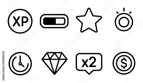 Game and entertainment silhouette icons set – gaming, symbols and ui elements