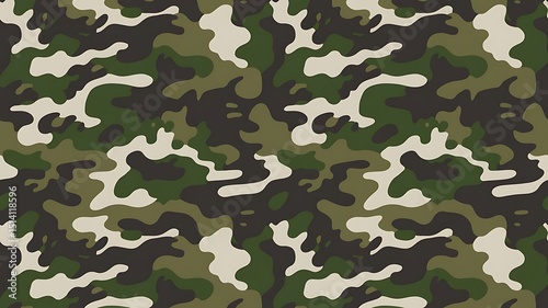 Seamless green and brown camouflage pattern