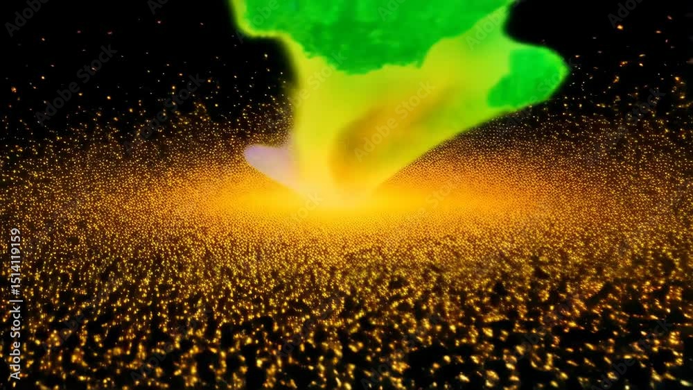 Vibrant multi colored paint powder explosions creating dynamic abstract cloud formations on black background