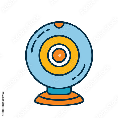 Webcam: An illustrative, vibrant representation of a webcam, designed to capture digital content. conveying the essence of modern technology and seamless video communication.