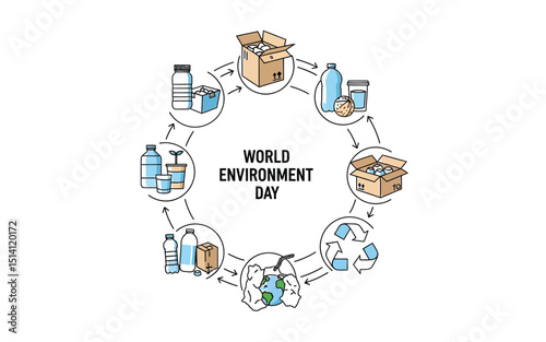 World environment day eco friendly green nature illustrations and vector design