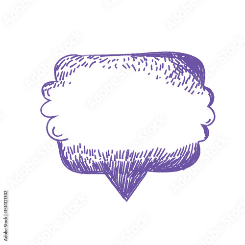 Line frame speech bubble with comic style text balloon. Includes talk dialog bubble, doodle thinking cloud, and line balloon frame design. Vector illustration for conversation UI design.	