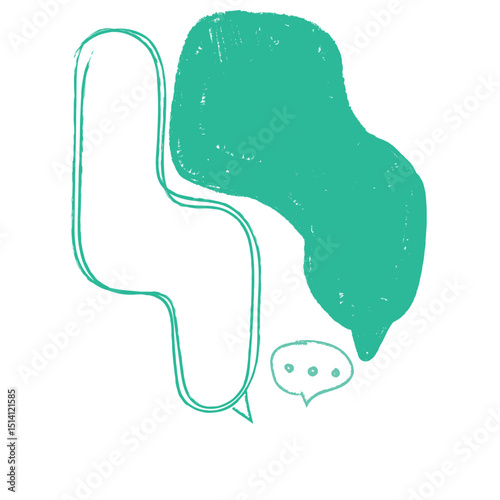 Line frame speech bubble with comic style text balloon. Includes talk dialog bubble, doodle thinking cloud, and line balloon frame design. Vector illustration for conversation UI design.	