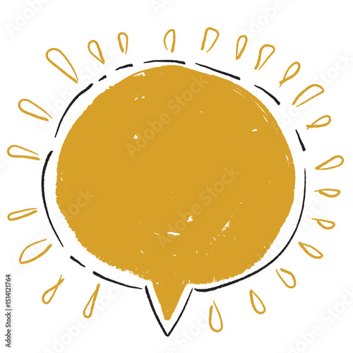 Line frame speech bubble with comic style text balloon. Includes talk dialog bubble, doodle thinking cloud, and line balloon frame design. Vector illustration for conversation UI design.	