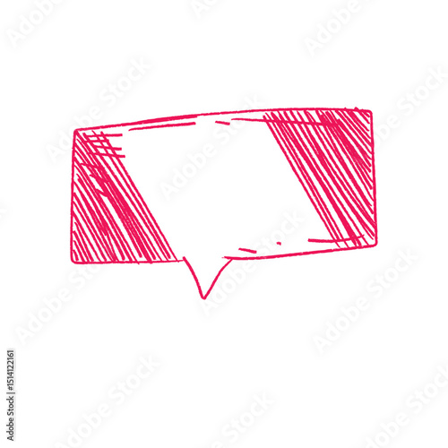 Line frame speech bubble with comic style text balloon. Includes talk dialog bubble, doodle thinking cloud, and line balloon frame design. Vector illustration for conversation UI design.	