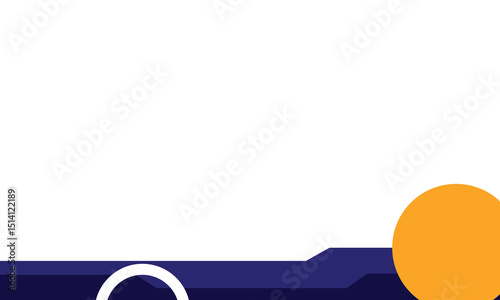 Minimal abstract background with bold navy geometric accents and a single vibrant orange circle on the bottom right. Ideal for modern presentations, business headers, or creative layouts.