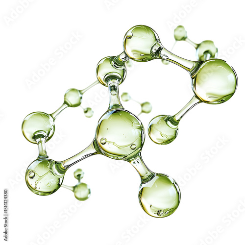 Molecular structure science atom biology chemistry model molecule isolated on transparent  background png