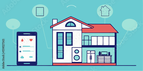 Smart home technology connected to mobile device enhances daily living experiences for modern households