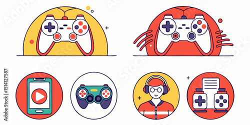Creative illustration showcasing various gaming elements and accessories for enthusiasts and professionals
