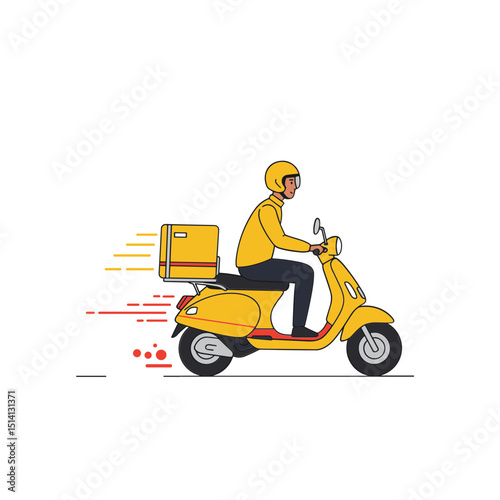 Delivery biker illustration