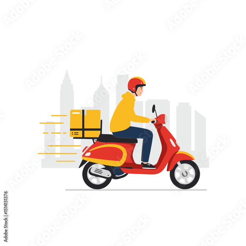 Delivery biker illustration