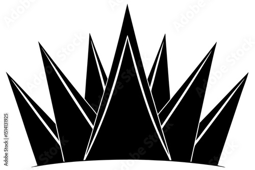 Abstract black crown design royal majesty graphic