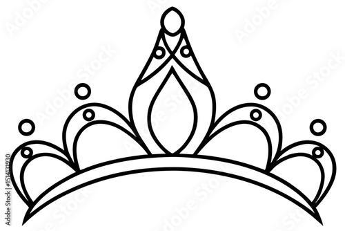 Elegant black and white princess crown design