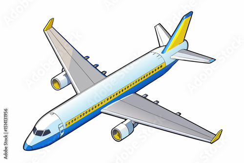 Airplane illustration commercial airliner flight travel journey aviation