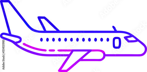 Airplane icon gradient design travel flight journey airliner
