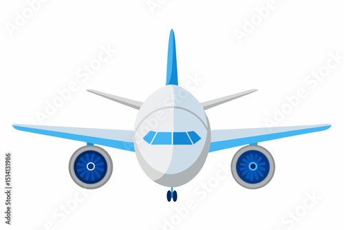 Airplane front view air travel flight journey transportation