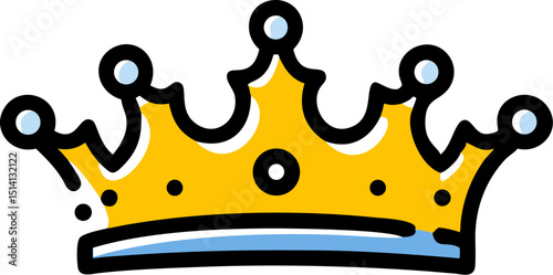 Cartoon golden crown royal king queen princess