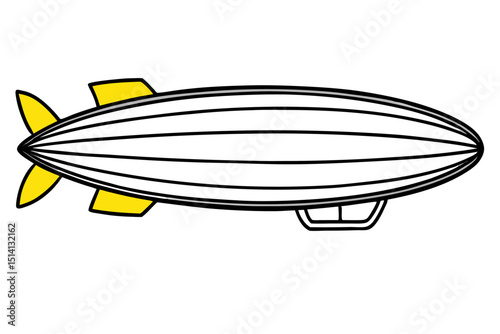 Classic airship zeppelin blimp cartoon illustration design