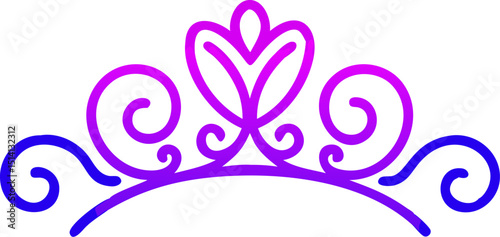 Elegant purple and blue gradient crown design royal tiara