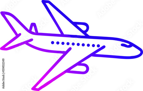 Gradient airplane icon simple travel design element