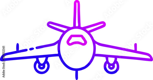 Gradient airplane icon simple travel flight design