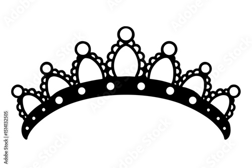 Elegant black tiara crown design royal princess queen