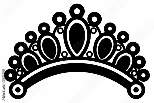 Elegant black and white crown design royal tiara