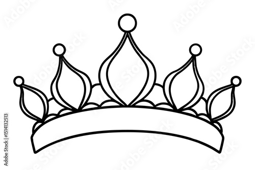 Elegant black and white crown design royal tiara