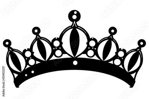 Elegant black and white princess crown design