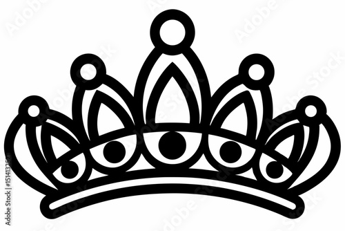 Elegant black and white crown design royal monochrome