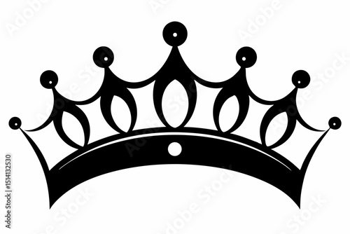 Elegant black crown design royal majesty symbol