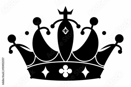 Elegant black crown design royal monarchical symbol