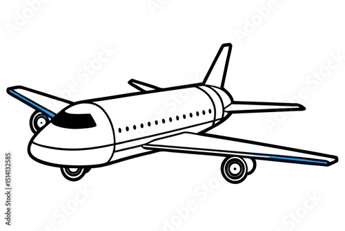 Simple line drawing of a passenger airplane