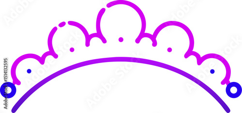 Simple purple and blue gradient crown design illustration