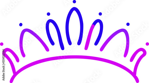 Simple purple and blue crown design illustration