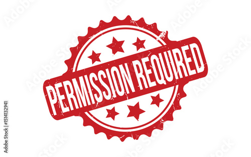 Permission Required rubber grunge stamp seal vector