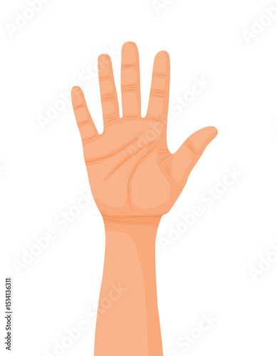 Hand raise up, open palm, asking question, voting, asking permission