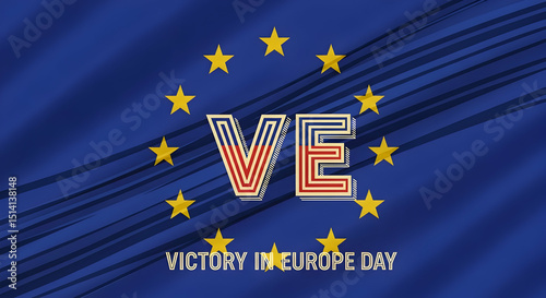Victory in Europe Day VE Day Wallpaper with European Flag