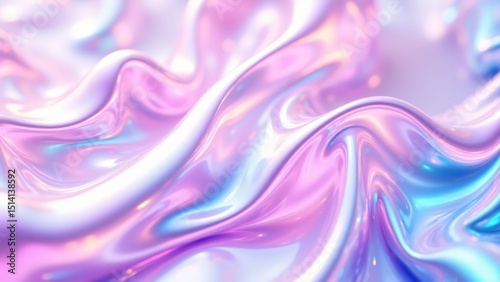 Abstract Iridescent Fluid Art with Pastel Colors