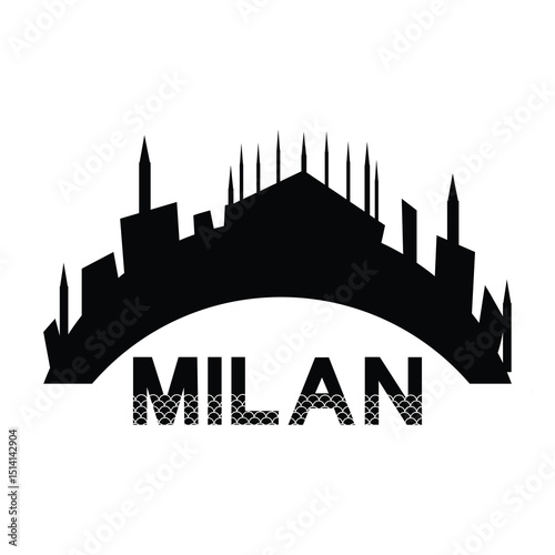Milan Italy City Sign and Badge