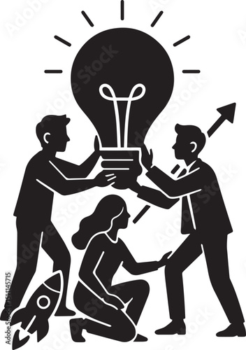 Innovative startup idea presentation clean and simple design for business pitch