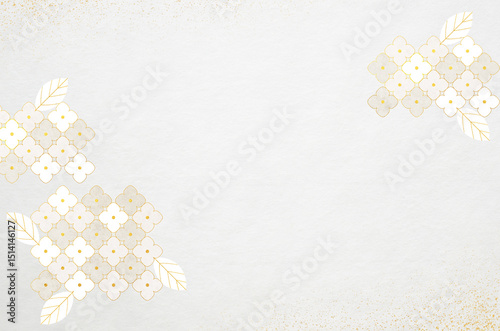 Abstract hydrangea patterned background. Modern designed Japanese washi paper texture.	