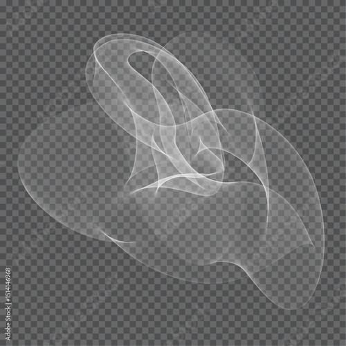 Realistic white transparent smoke. Vector illustration